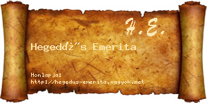 Hegedűs Emerita névjegykártya